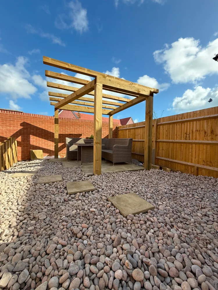Outdoor living space with decking